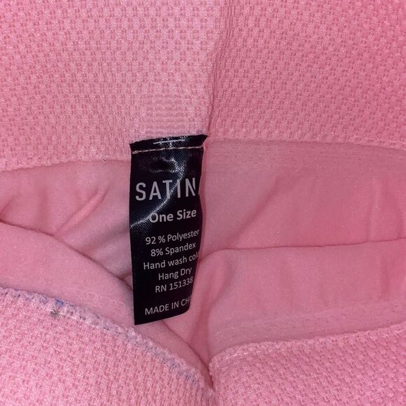 Satina Women's Pink Wide Elasticized Waistband Stretch Leggings One Size NWT - Picture 9 of 9